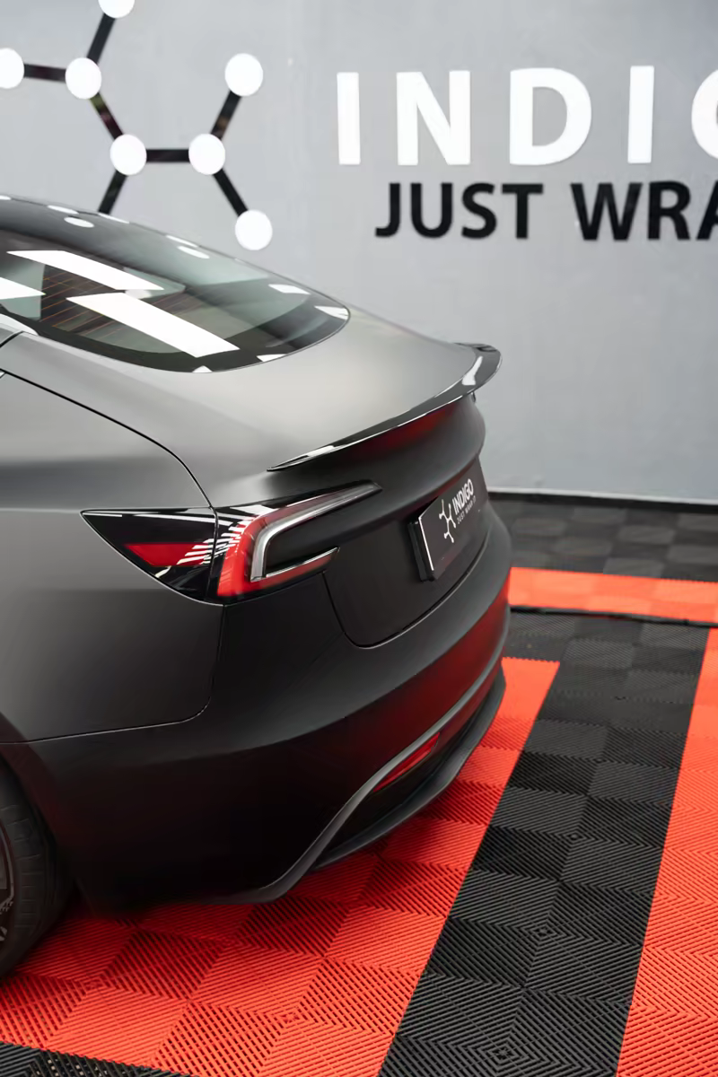 Плёнка PPF в матовом чёрном на Tesla Model 3 — фото 2
